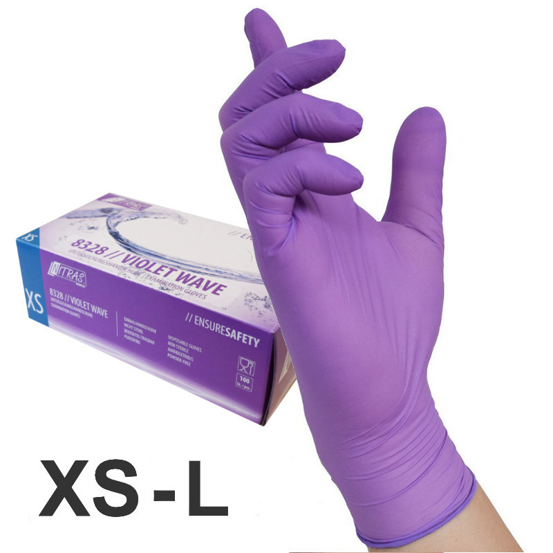 MaiMed Nitril-Handschuhe L Blau-Violett - 100 Stück, Puderfrei, Latexfrei