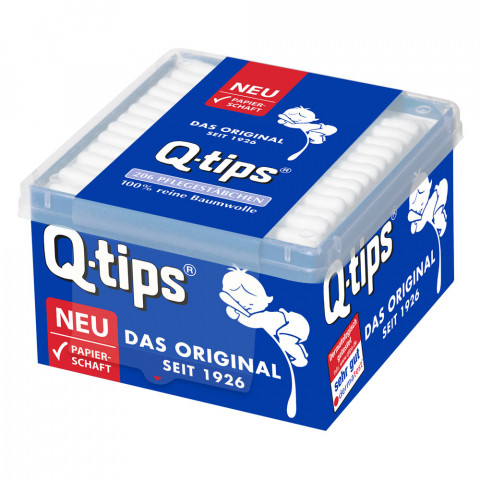 'Q-tips® Wattestäbchen mit Papierschaft, Box 206 Stück'