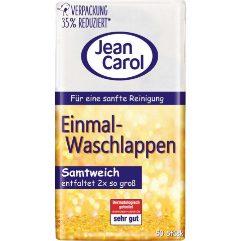 'Jean Carol® Einmal-Waschlappen, Samtweich, 50 Stück'