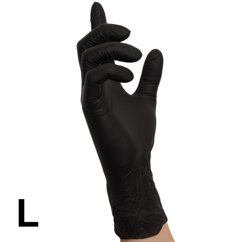 'RAUE Nitril-Handschuhe BLACK 100 Stück, Gr. L (8-9)'