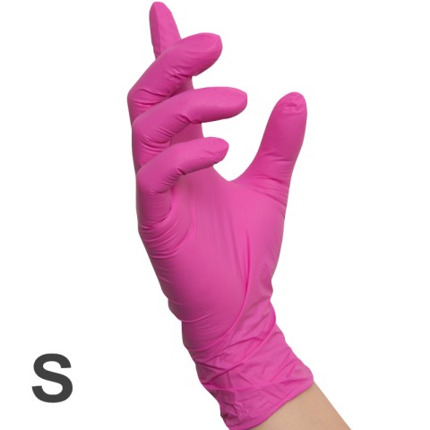 'RAUE Nitril-Handschuhe PINK,  Gr. S (6-7)'