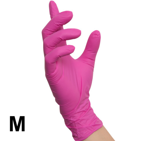 'RAUE Nitril-Handschuhe PINK, 100 Stück Gr. M (7-8)'