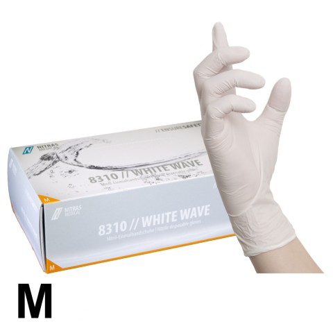 'NITRAS Nitril-Handschuhe WEISS, Gr. M (7-8)'