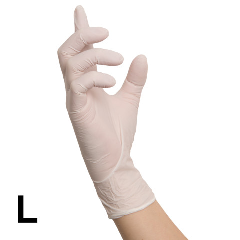 'RAUE Nitril-Handschuhe WEISS, 100 Stück Gr. L (8-9)'