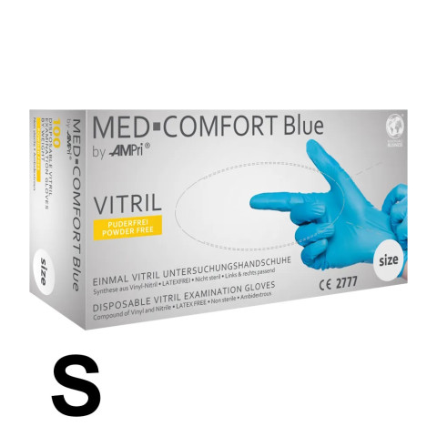 'Vinyl-Nitril Handschuhe BLAU, Gr.S (6-7)'