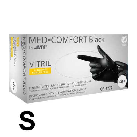 'Vinyl-Nitril Handschuhe SCHWARZ, Gr.S (6-7)'