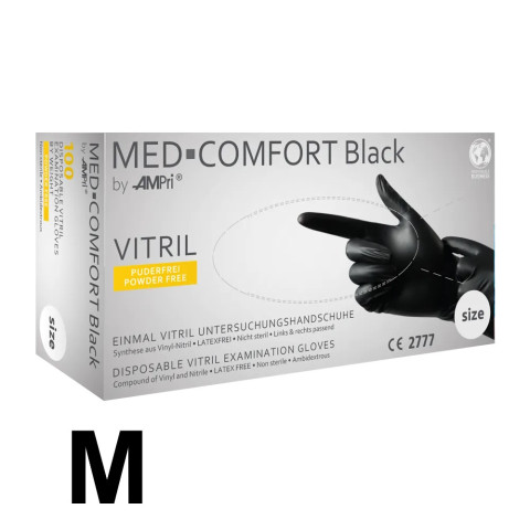 'Vinyl-Nitril Handschuhe SCHWARZ, Gr.M (7-8)'