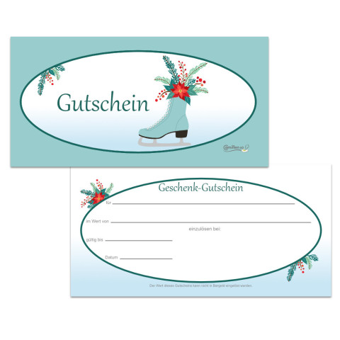 'Gutscheine Motiv Schlittschuh, 2-seitig 20 Stück'