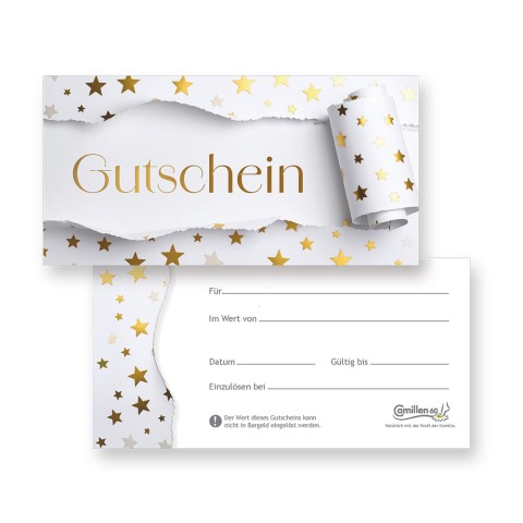 'Gutscheine Motiv Sterne, 20 Stück'