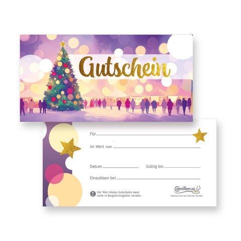 'Gutscheine Motiv Weihnachtsmarkt, 20 Stück'