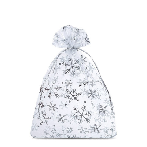 'Organza-Beutel weihnachtlich silber, 15x20 cm, 10 Stück'