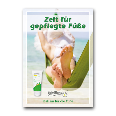 'Poster "Zeit für gepflegte Füße" - Fussbalsam Plus'