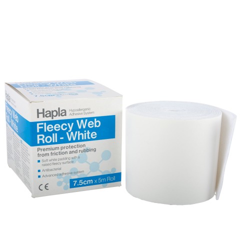 'Fleecy Web white, antibakteriell, 7,5cm x 5m'