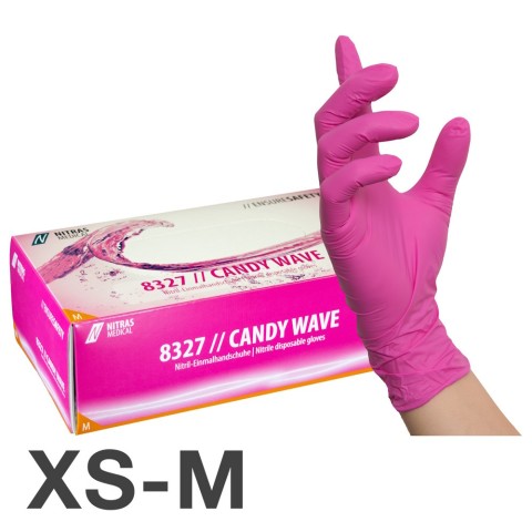 'Nitril-Handschuhe PINK Candy Wave'