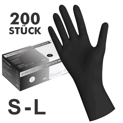 'Nitril-Handschuhe BLACK 200 Stück Großpackung'