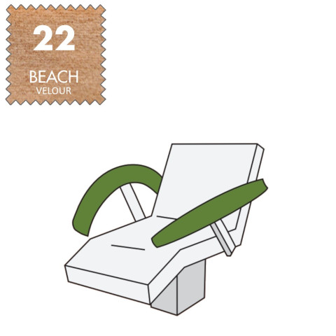 'Armlehnenbezug Medium, Velour (1 Paar) - 22 beach'