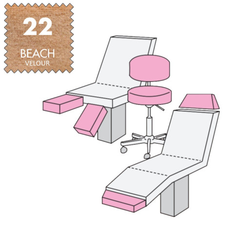 'Hockerbezug Maxi, Velour - 22 beach'
