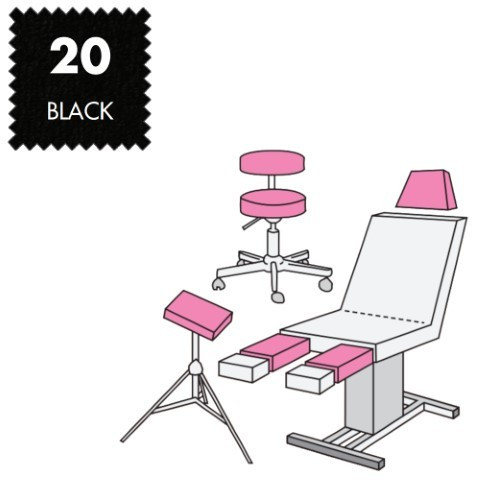 'Hockerbezug Medium, Frottee - 20 black'