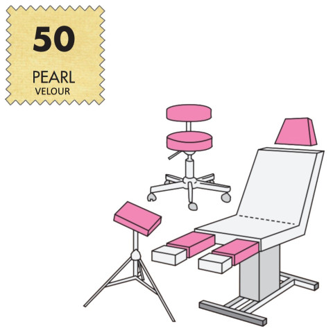 'Hockerbezug Medium, Velour - 50 pearl'