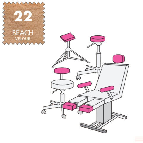 'Hockerbezug Mini, Velour - 22 beach'