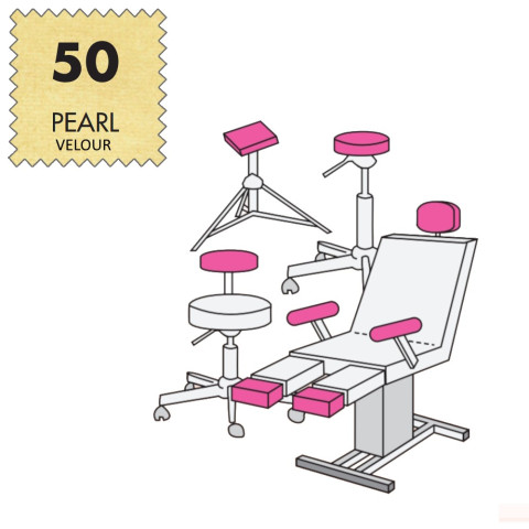 'Hockerbezug Mini, Velour - 50 pearl'
