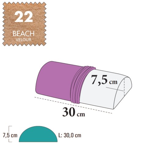 'Bezug für Handauflage Halbrolle, Velour - 22 beach'