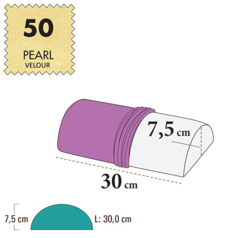 'Bezug für Handauflage Halbrolle, Velour - 50 pearl'