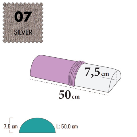 'Bezug für Kniestütze halbrund, Frottee - 07 silver'