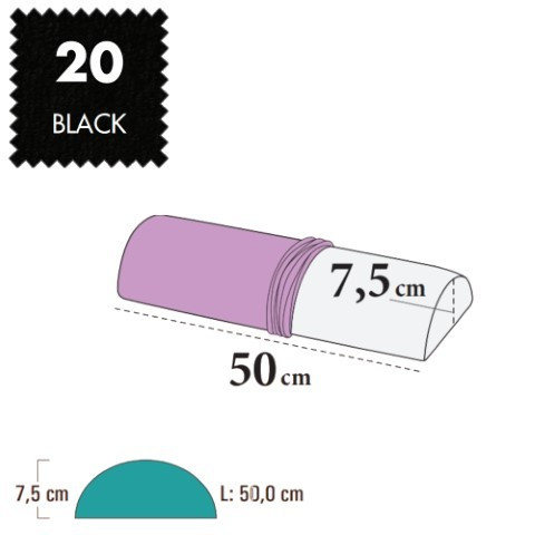'Bezug für Kniestütze halbrund, Frottee - 20 black'