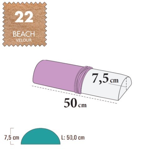 'Bezug für Kniestütze halbrund, Velour - 22 beach'