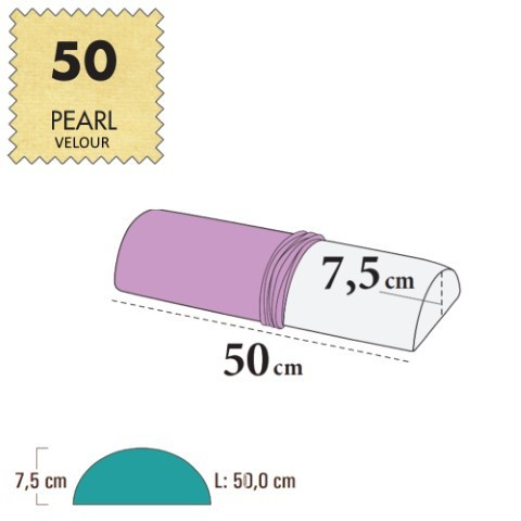 'Bezug für Kniestütze halbrund, Velour - 50 pearl'