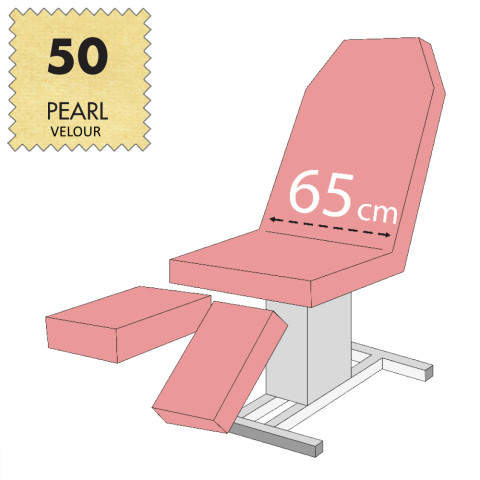 'Set - Pediküreliegenbezug, Velour - 50 pearl'