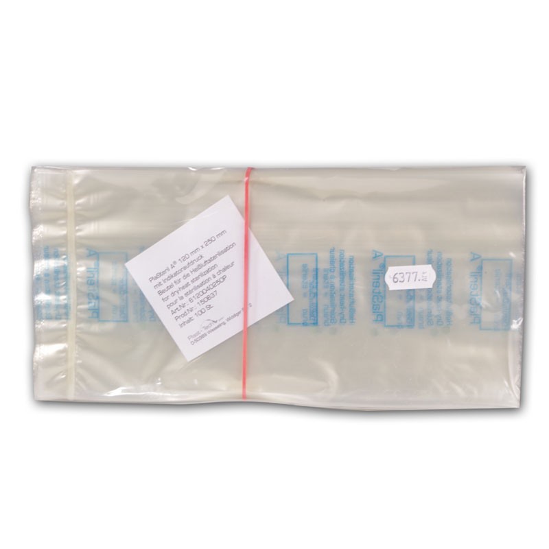 Klarsichtbeutel für Heißluft 12 x 25 cm, 100 Stück Sterilisation
