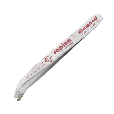 'SAPINA® Tweezers 10 cm, angled & diamond coated'