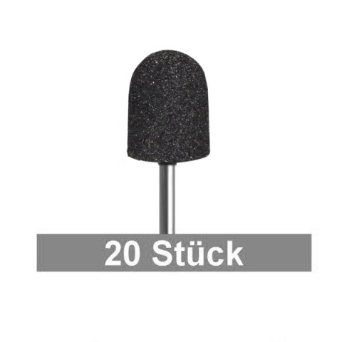'PEDICE Abrasive Caps 10mm medium, black, 20 pieces'