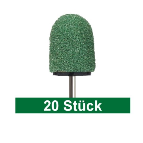 'PEDICE Abrasive Caps 13mm extra coarse, green, 20 pieces'