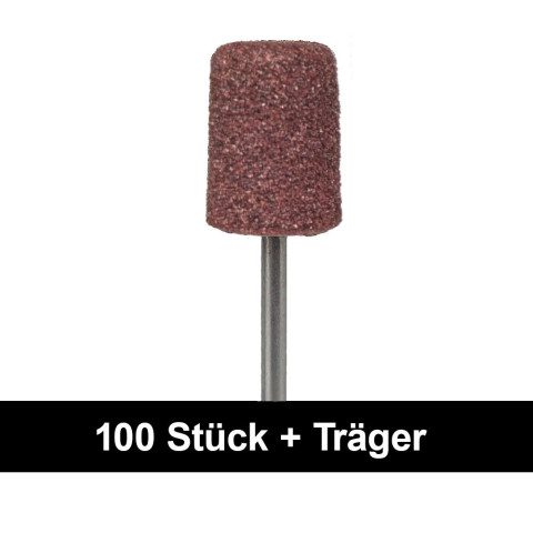 'Abrasive Caps ECO 10 mm cylindrical coarse, 100 pieces + mandrel'