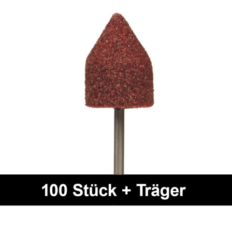 'Abrasive Caps ECO 13 mm pointed medium, 100 pieces + mandrel'