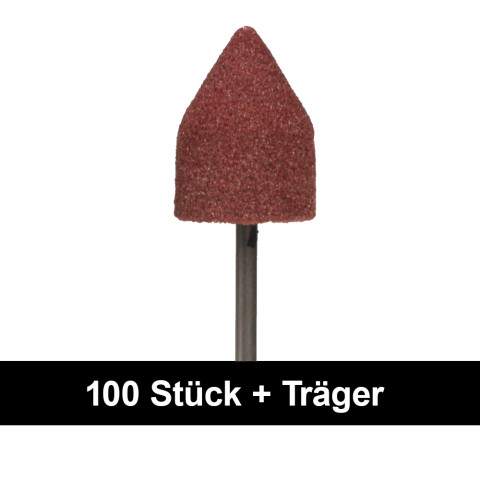 'Abrasive Caps ECO 13 mm pointed coarse, 100 pieces + mandrel'