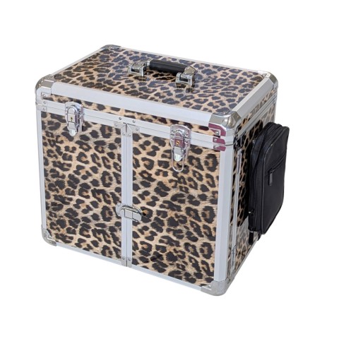 'Alu-Rollkoffer Style, Leopard mit Schublade'