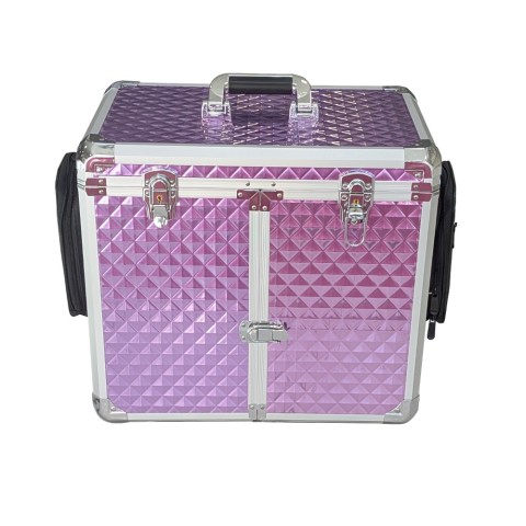 'Alu-Rollkoffer Style, Purple Rain mit Schublade'