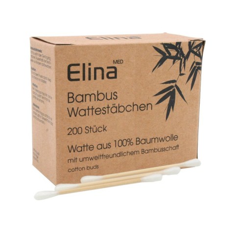 'Cotton swabs with bamboo shafts,  box of 200'