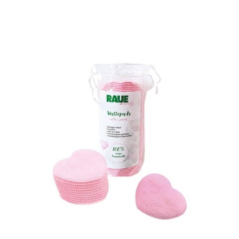 'Cotton pads, heart-shaped, pink, 50 pieces RAUE beauty'