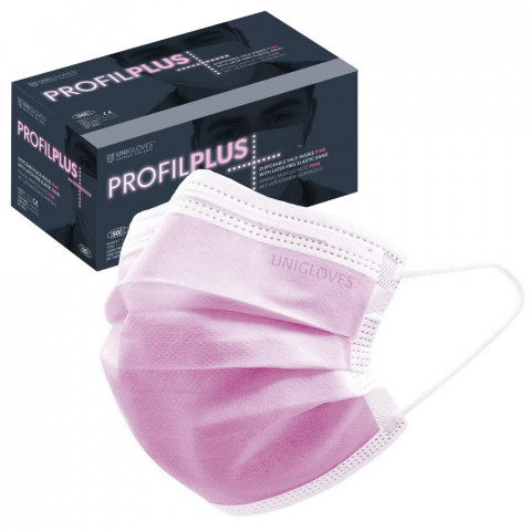 'Disposable face masks, pink, 50 pcs.'