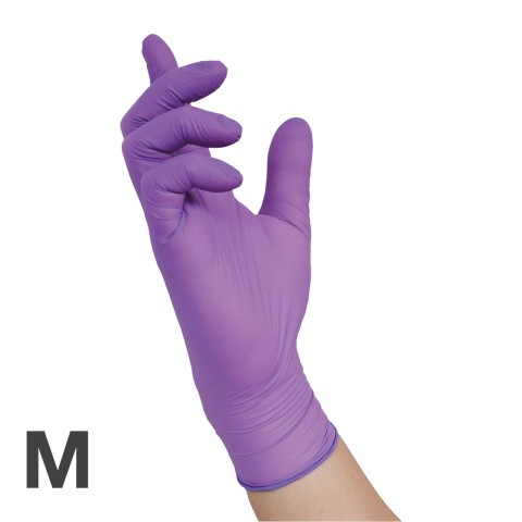 'RAUE Nitril VIOLET Gloves 100, Size M (7-8)'