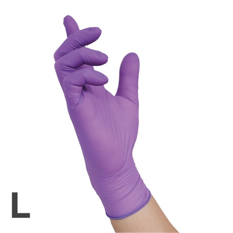 'RAUE Nitril VIOLET Gloves 100, Size L (8-9)'