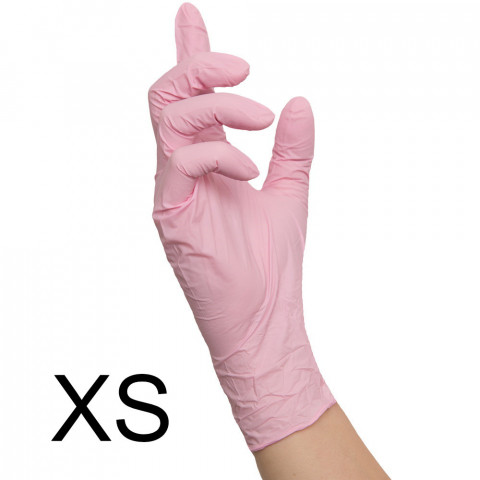 'Nitrile gloves PINK XS, 100 pieces'