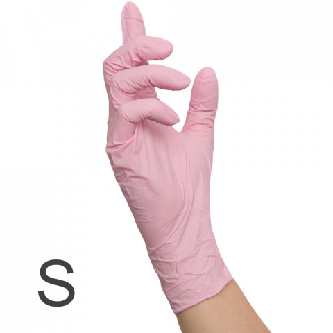 'Nitrile gloves PINK S, 100 pieces'