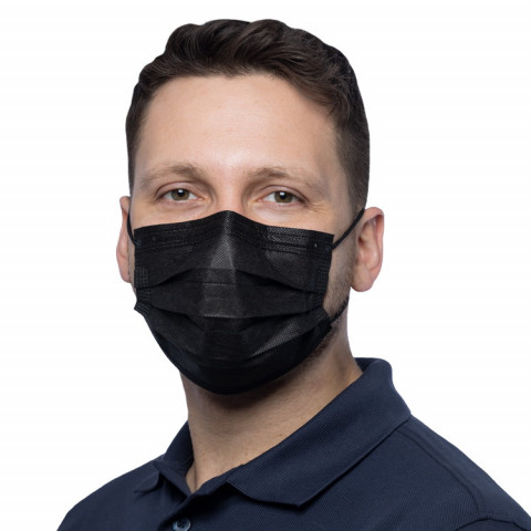 'Disposable face masks, 50 pcs. BLACK'