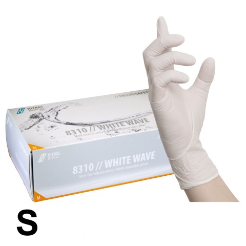 'NITRAS Nitril-Handschuhe WEISS, Gr. S (6-7)'